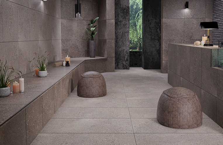 Плитка керамогранит Prime Ceramics Terra Silver 600x600 ректификат матовый (1,44 кв.м.) под камень
