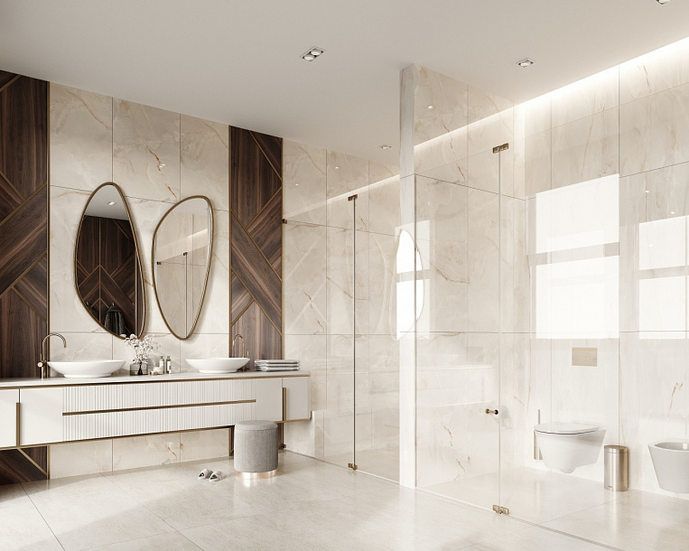 Плитка керамогранит Prime Ceramics Onice Beige 600х600 ректификат матовый (1,44 кв.м.) под оникс