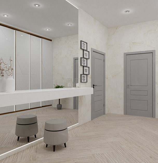 Плитка керамогранит БАЗЕЛЬ светло-бежевая 600x1200x9 (1,44 кв.м) под оникс